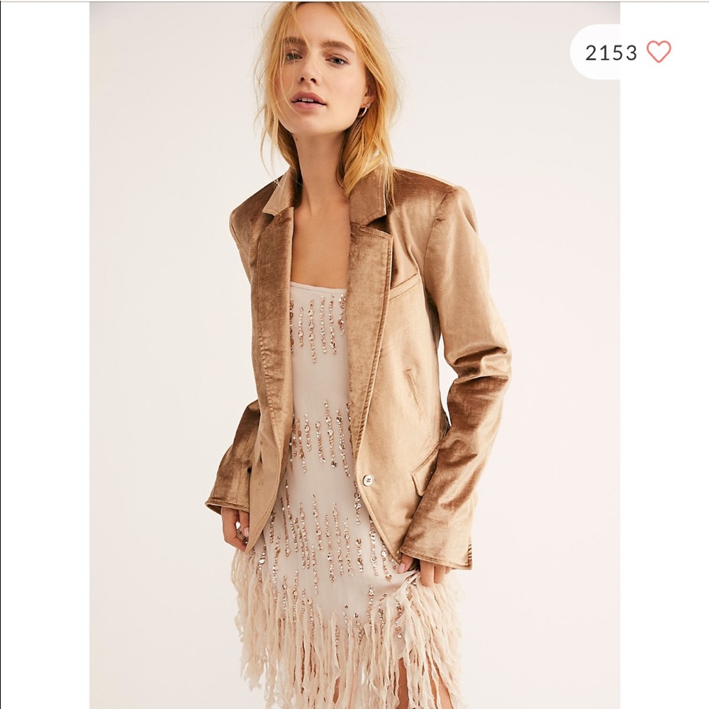FREE PEOPLE Halo velvet blazer jacket S